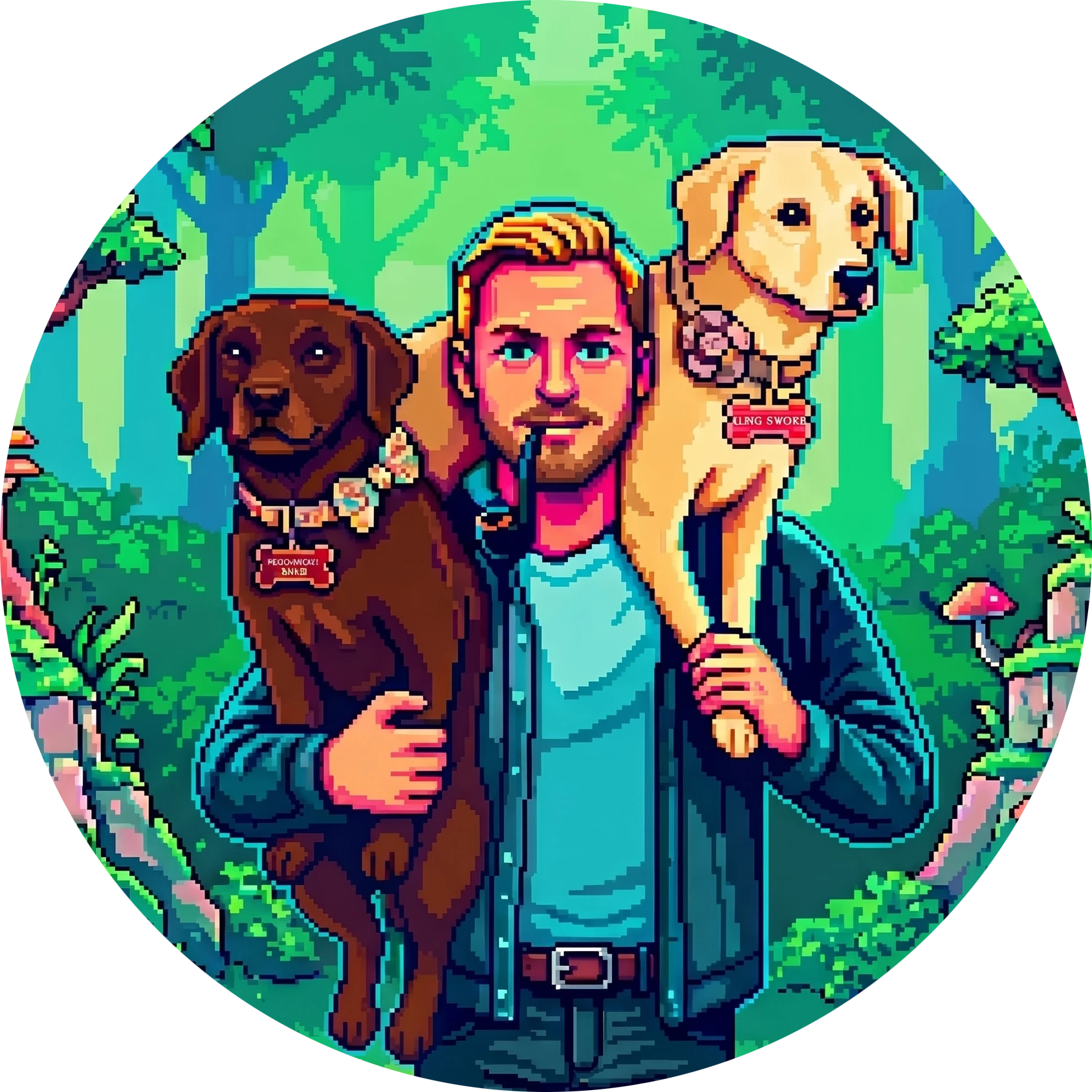 Pixel art portrait of Brandon Ramlet
